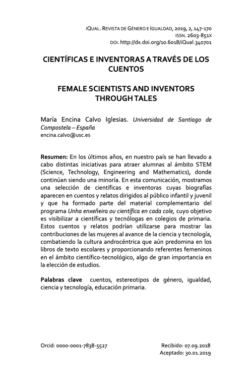 Científicas e inventoras a través de los cuentos